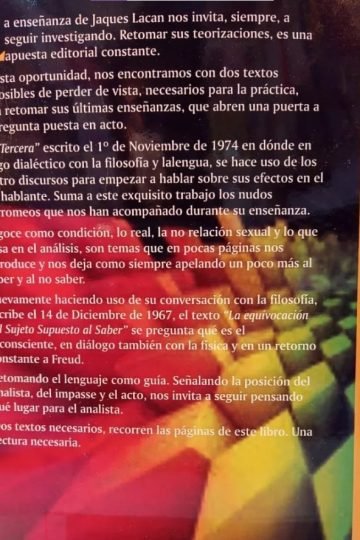 La Tercera La Equivocacion Del Sujeto Del Saber Lacan