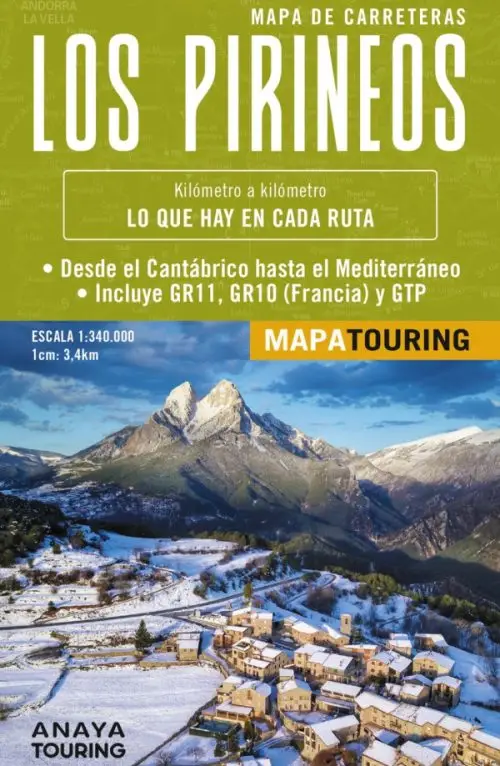 Mapa De Los Pirineos 1:340.000 -desplegable Anaya Touring