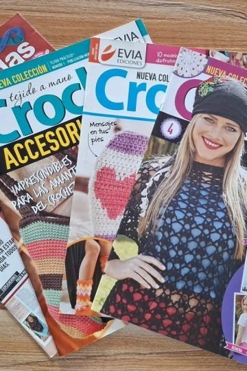 Pack 4 Revistas Crochet Calados, Zapatos, Accesorios, Bufand